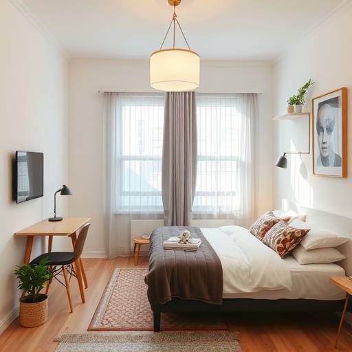 Cozy studio apartment with efficient use of space and modern amenities