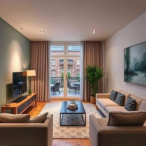 Smart home system controlling lighting and temperature in a London apartment